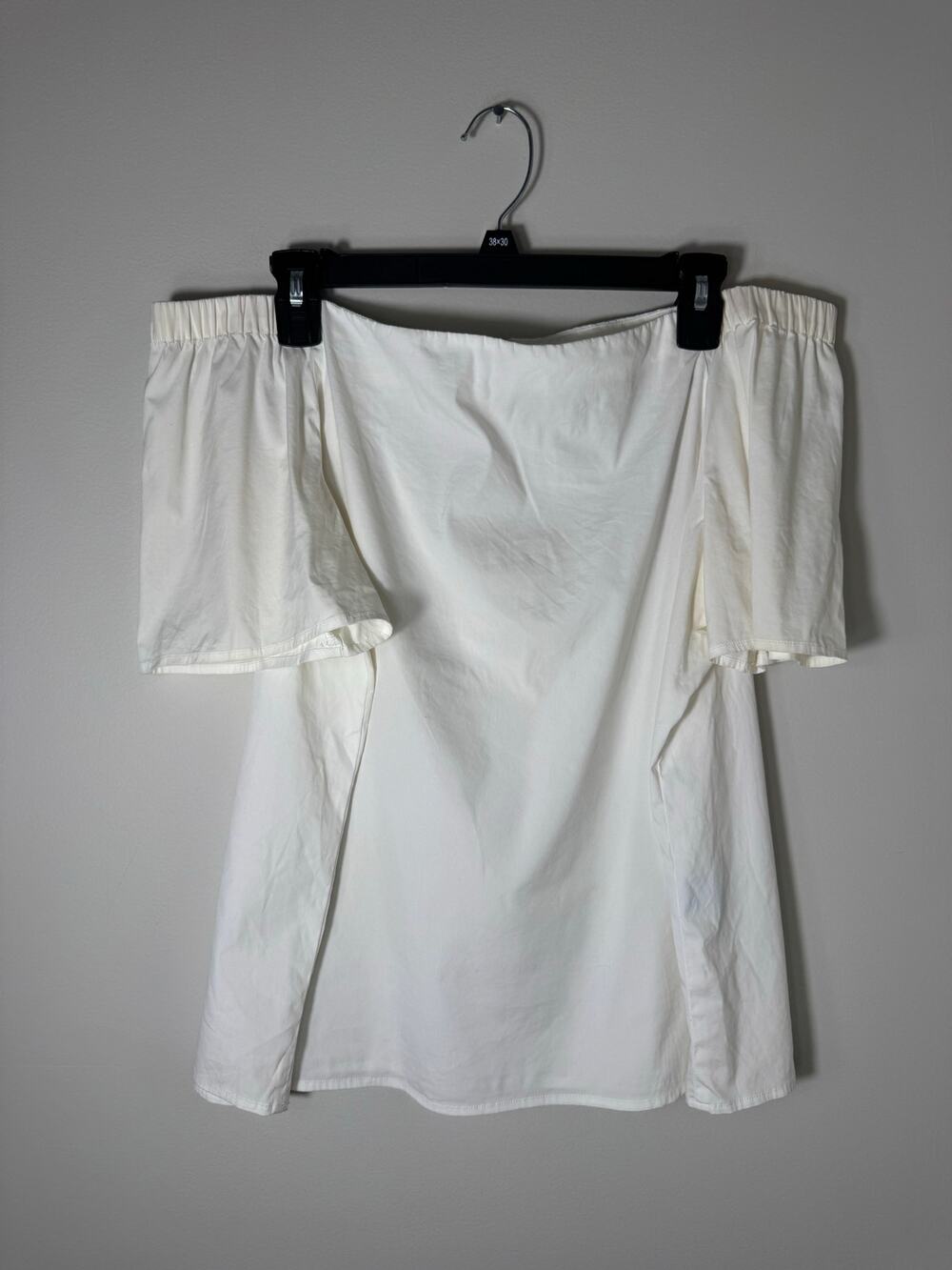 J.McLaughlin Cotton White Off the Shoulder Top Blouse Size M